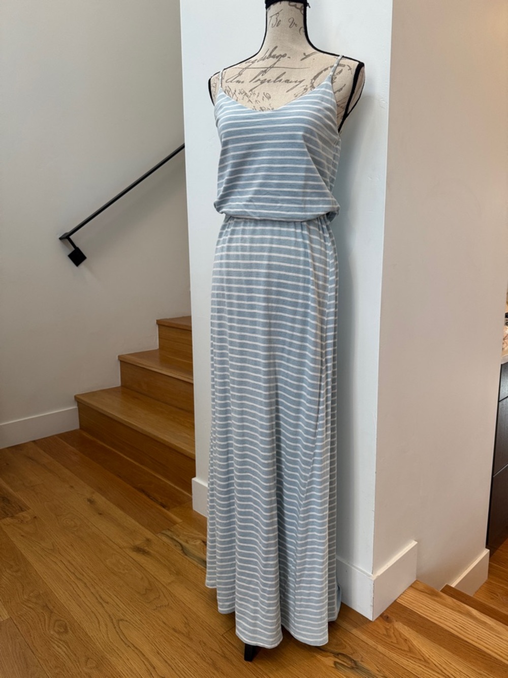 Splendid Light Blue & White Striped Maxi Dress